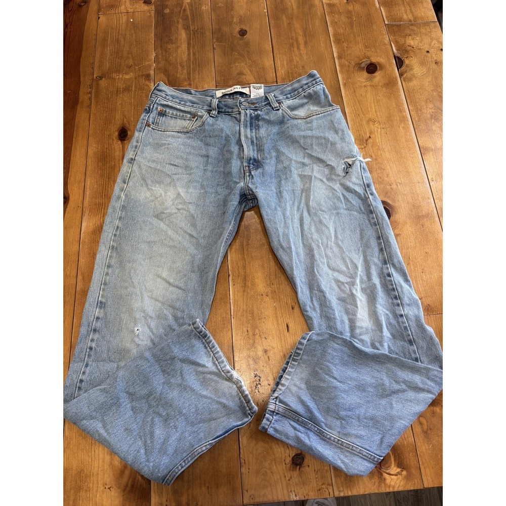 Levi's Men's 505 Regular Fit Jeans Light Wash Distressed W34 L32
